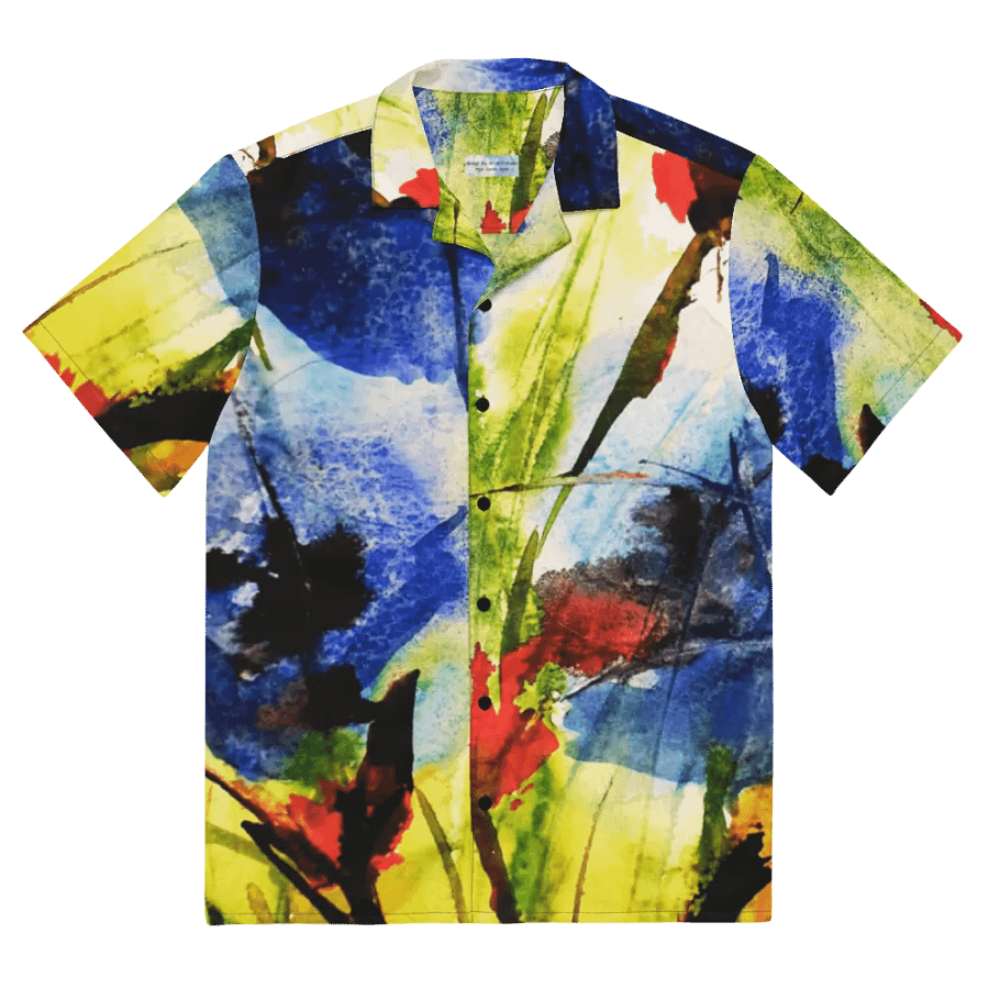 original abstract watercolour painting printed on hawain shirt product image (2)