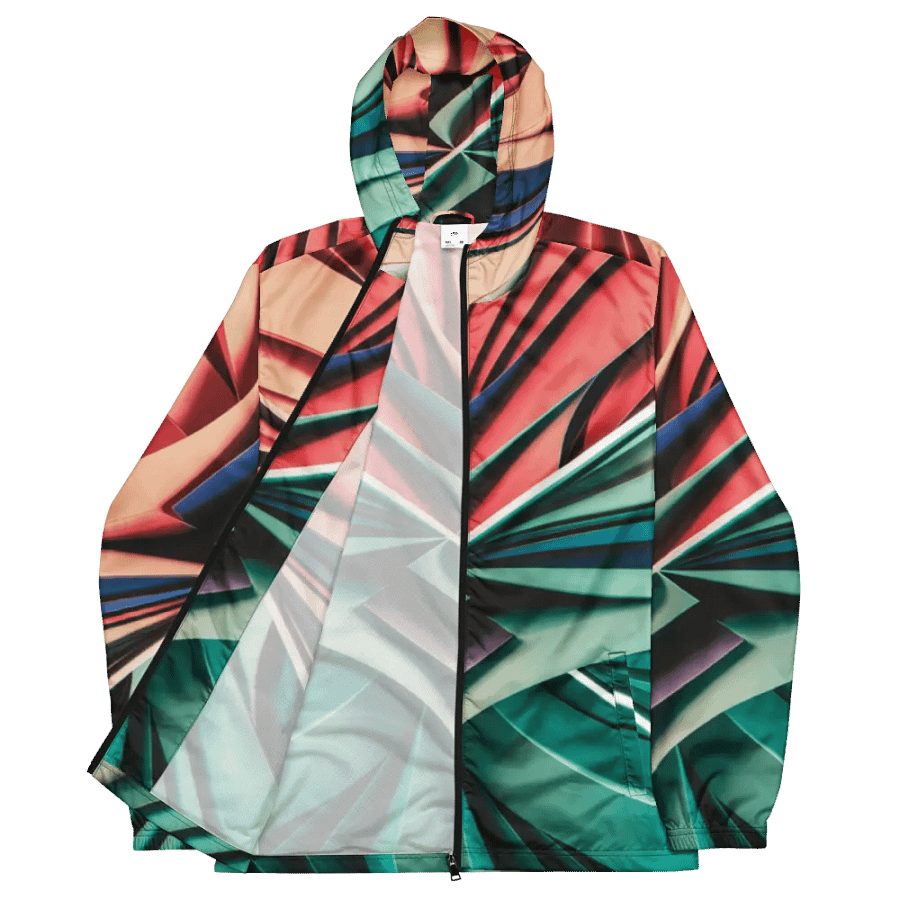 Abstract Geometric Unisex Windbreaker in Vibrant Colors (XS-3XL) product image (10)
