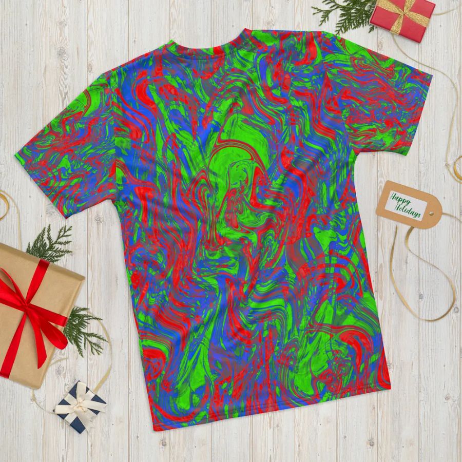 Techno Pattern T-Shirt in Red, Green, Blue, and Purple product image (12)
