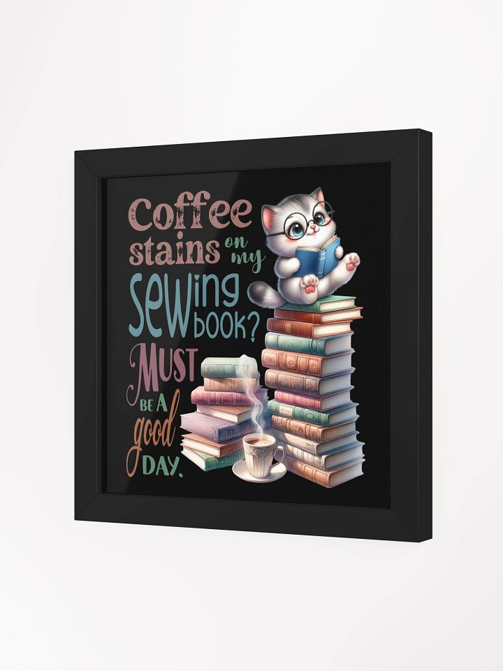 Whimsical Cat Books and Coffee Poster product image (19)