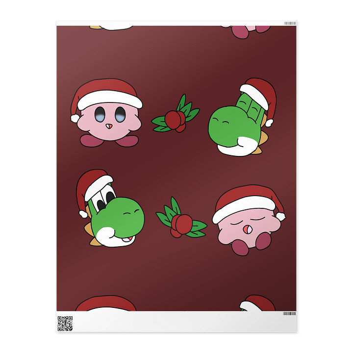 Yoshi and Kirby Christmas wrapping paper product image (1)