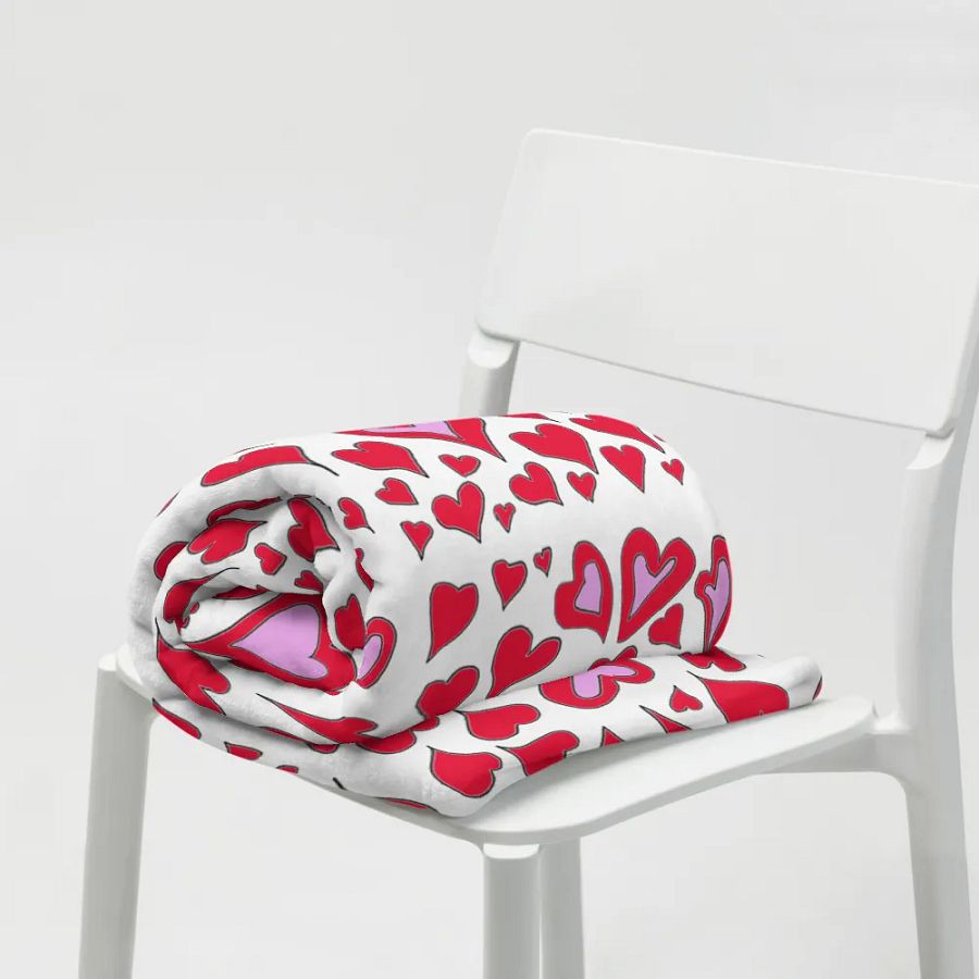 Hearts Drawing Throw Blanket product image (19)