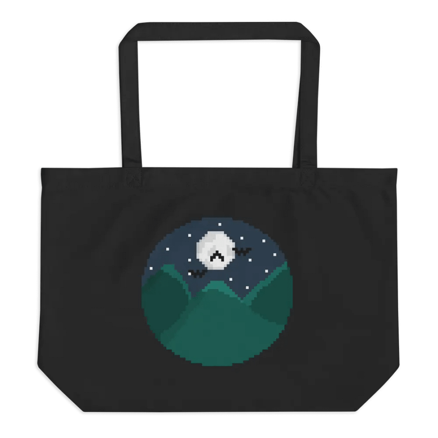 Large Mountain Harbingerofbeth Logo Tote designed by Cassafrassarole product image (1)