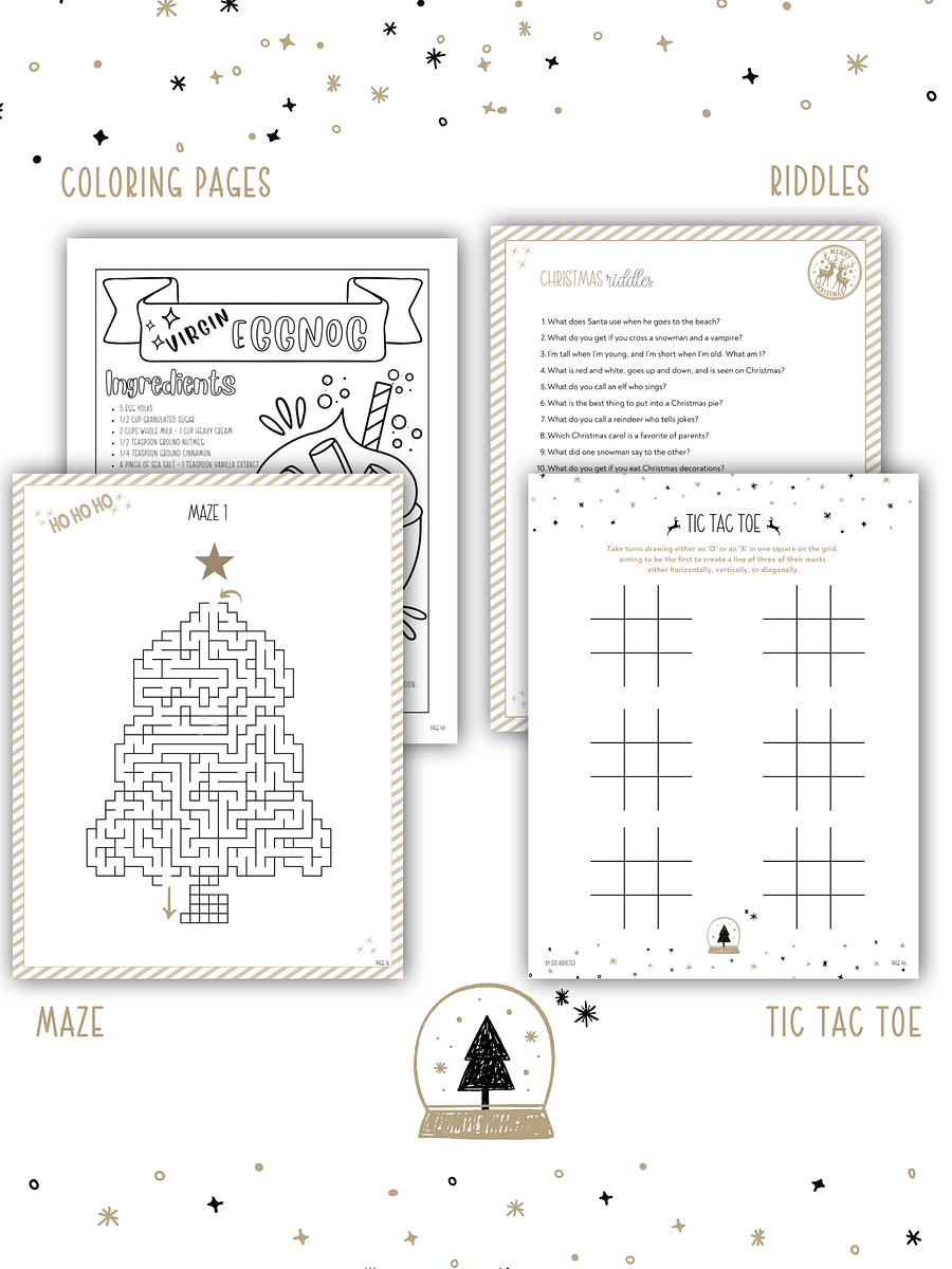 Sobriety Christmas Activity Book, Holiday Puzzles & Recovery Activities, Coloring Pages, Women Gift For Sober Support, Digital Printable PDF product image (5)