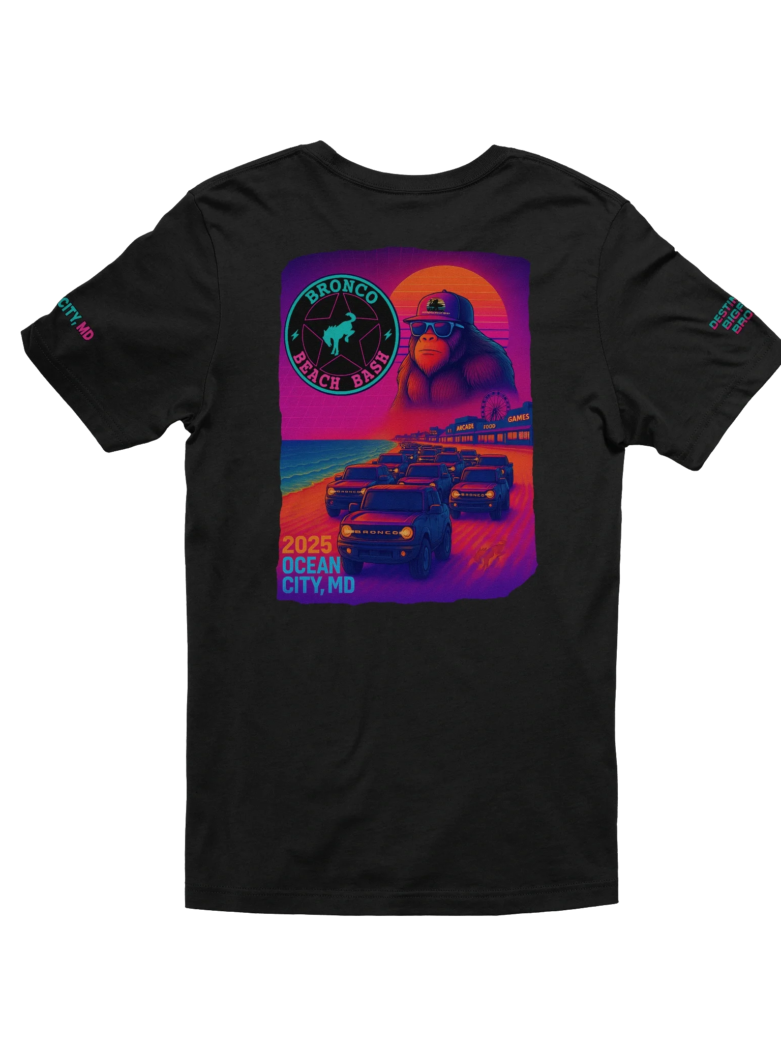 2025 Bronco Beach Bash Ocean City / Destination Bigfoot Bronco Collab | Bella + Canvas Supersoft T-Shirt (Multiple Colors Available) product image (3)