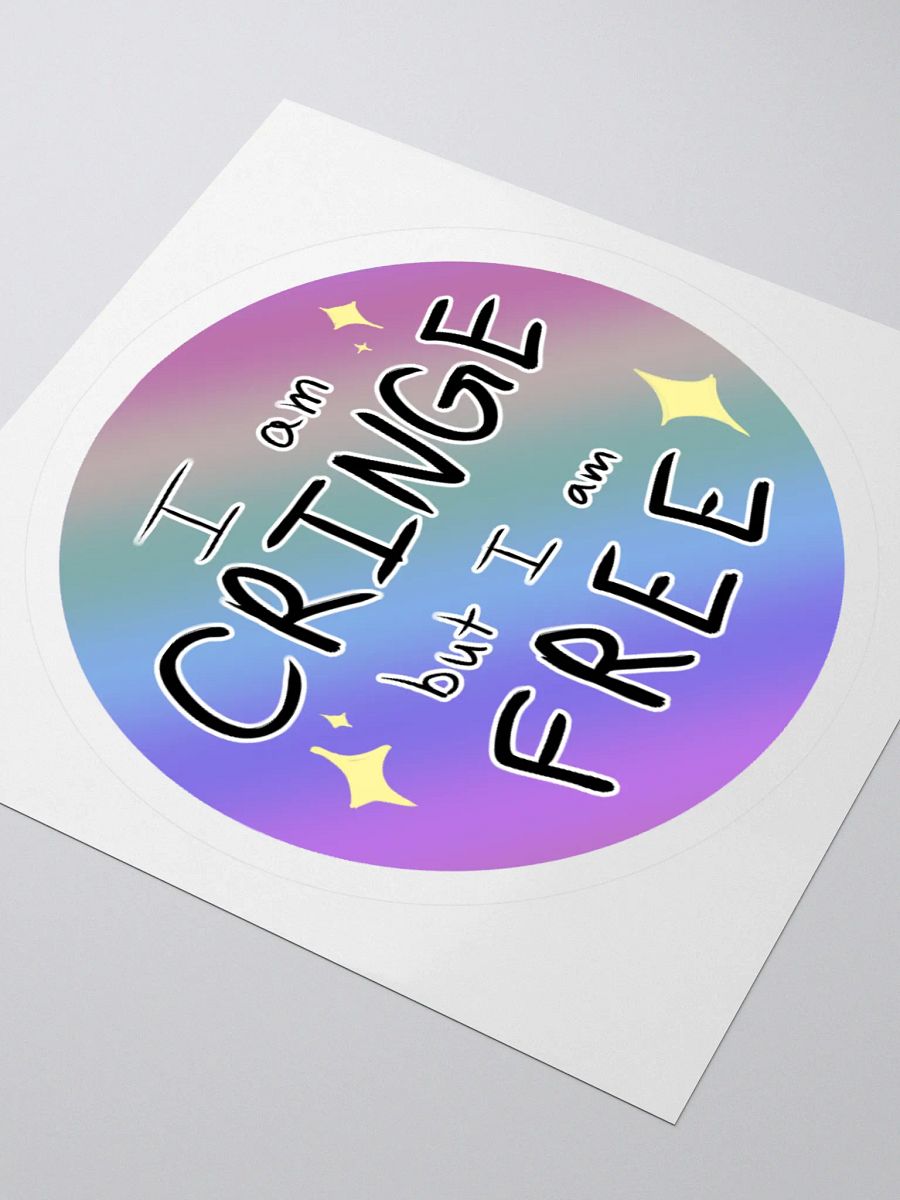 'Cringe but Free' Circle-Shaped Sticker product image (3)