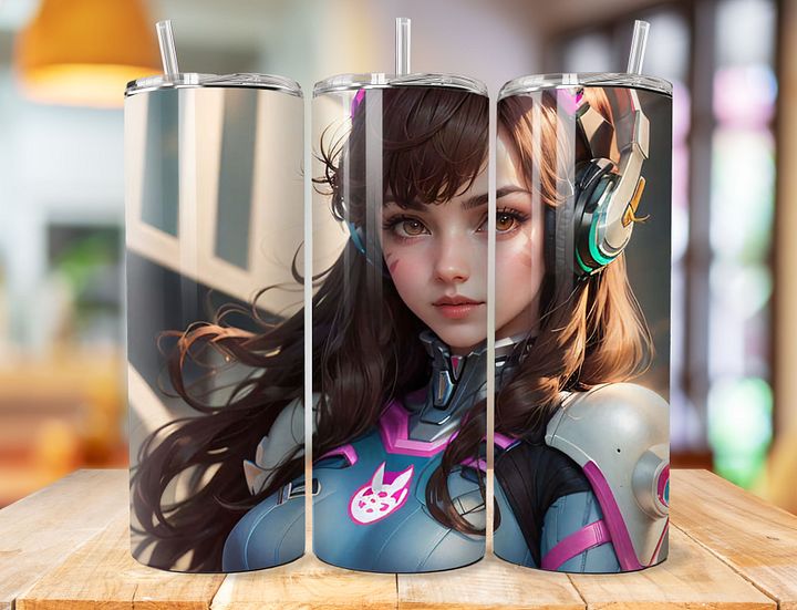 D.Va 20 oz Stainless Steel Tumbler – Overwatch MEKA Pilot Design product image (1)