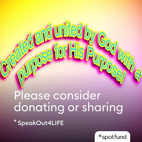 http://SpotFund.com/SpeakOut4LIFE #helpmakeachangeforthebetter #helpwithmedicalbills #helpwithfood #basicneeds #worktogether ...