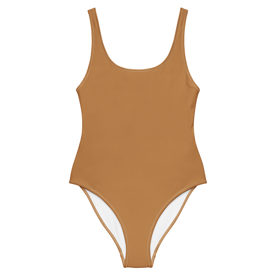 Mojave Desert Brown Solid Color Retro Inspired Women's One Piece Swimsuit product image (1)