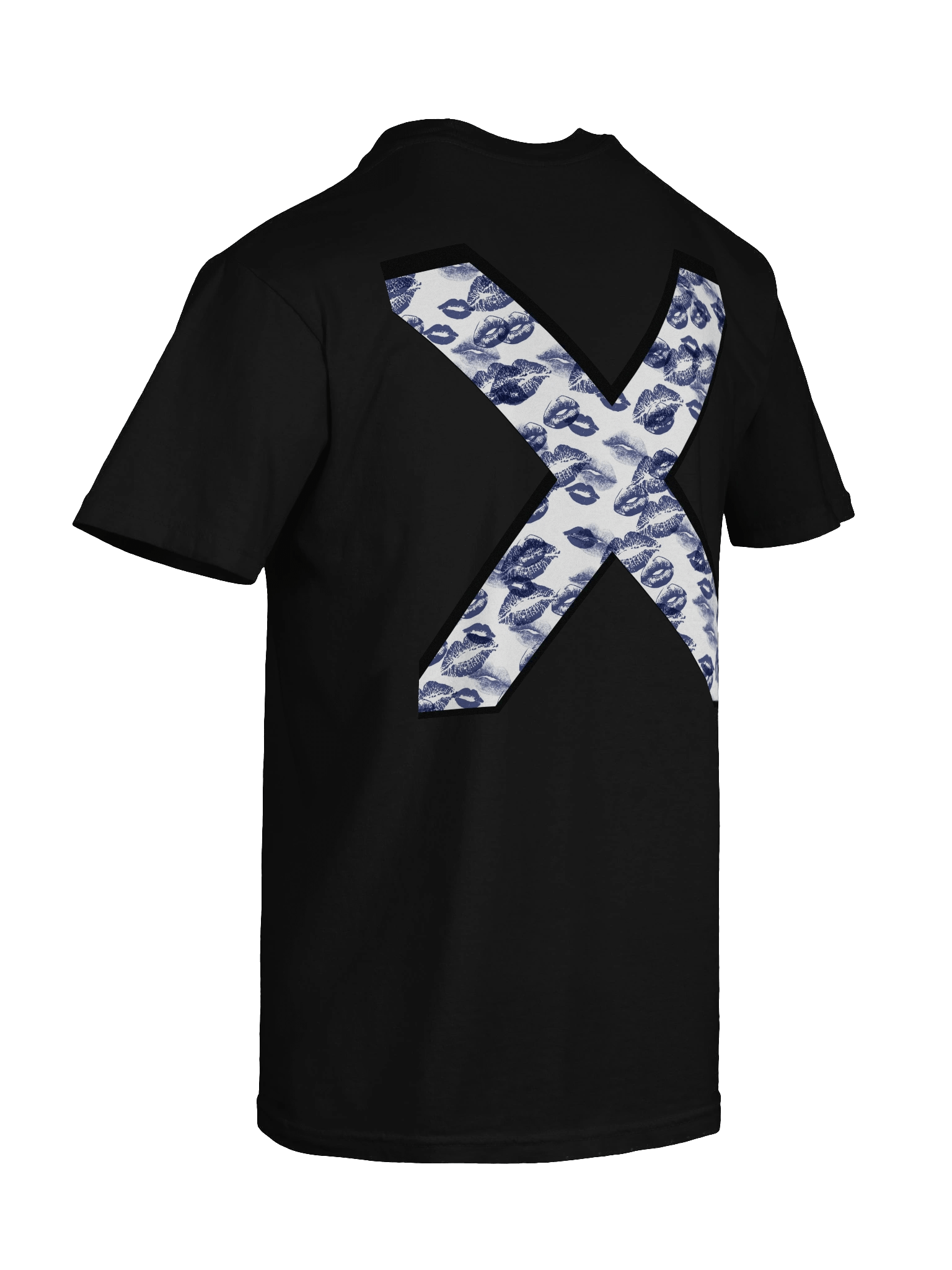 White X Dark Blue Lipstick Kisses | Shirt product image (5)