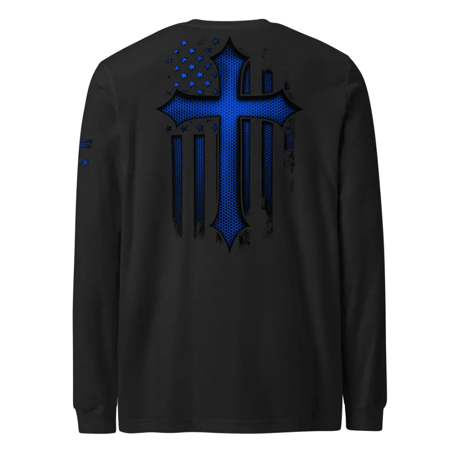 Christian Cross Blue Carbon Onyx Long Sleeve product image (1)