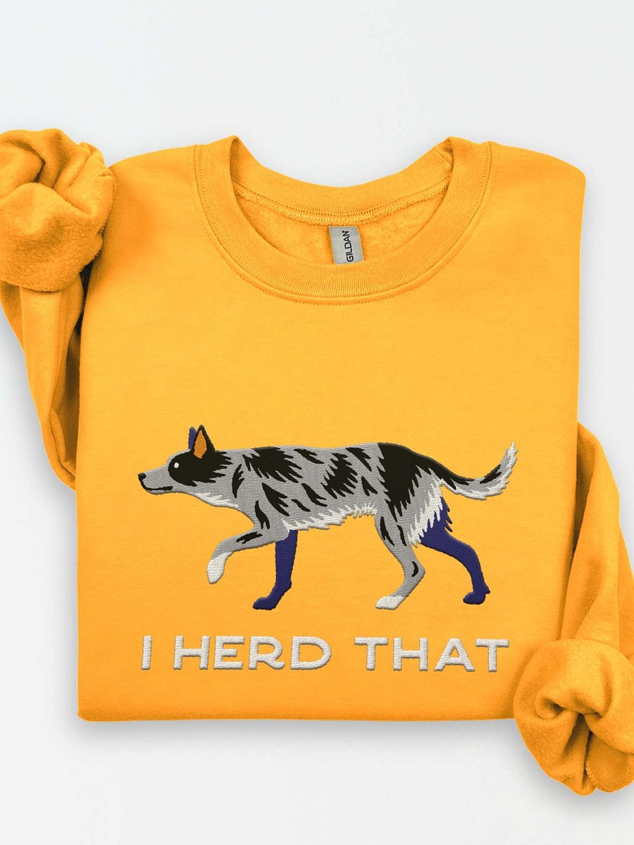 I Herd That Sweatshirt (Embroidered) of an Australian Koolie(Blue Merle) product image (1)