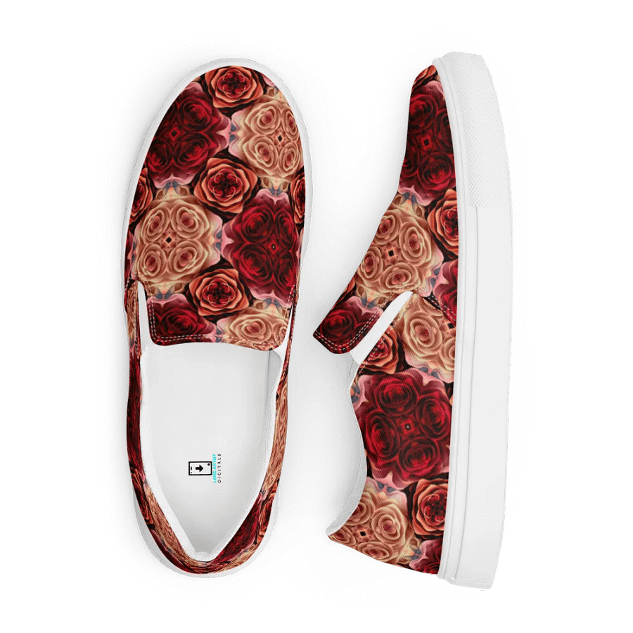 Rose Bouquet Women's Slip-On Canvas Shoes product image (12)