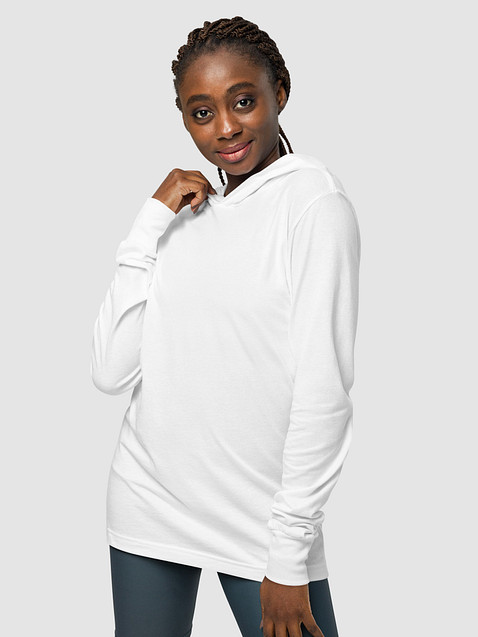 Photo showing Bella+Canvas Unisex Hooded Long Sleeve Tee