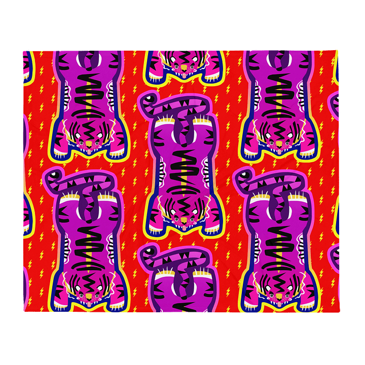 Pink Electric Tiger Print Blanket on Orange product image (2)