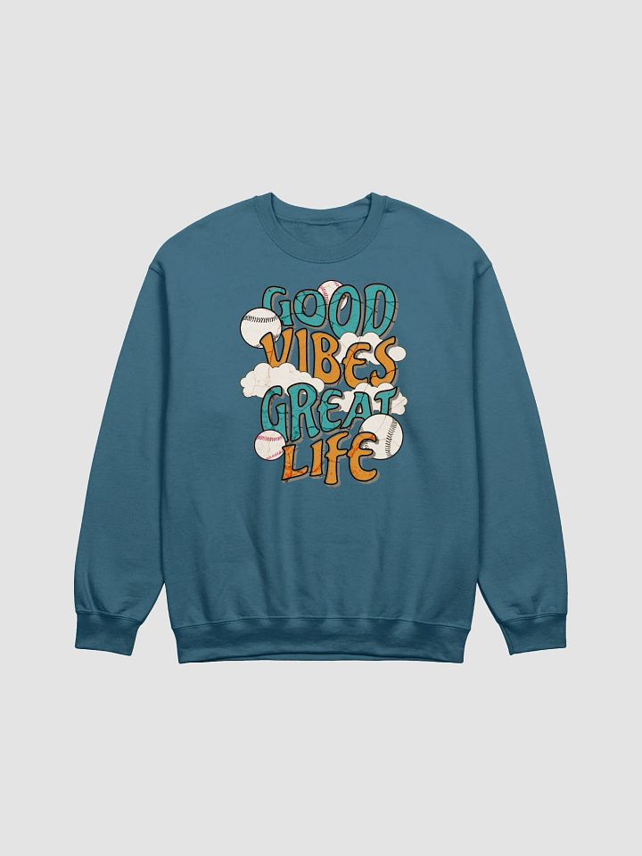 Good Vibes Great Life Baseball Crewneck Sweatshirt product image (11)