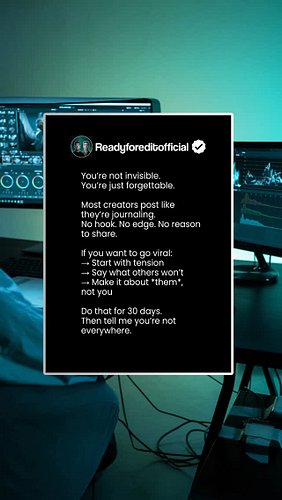 👉 You’re not shadowbanned. You’re just blending in.

Most creators post like they’re whispering into the void. If you want to...