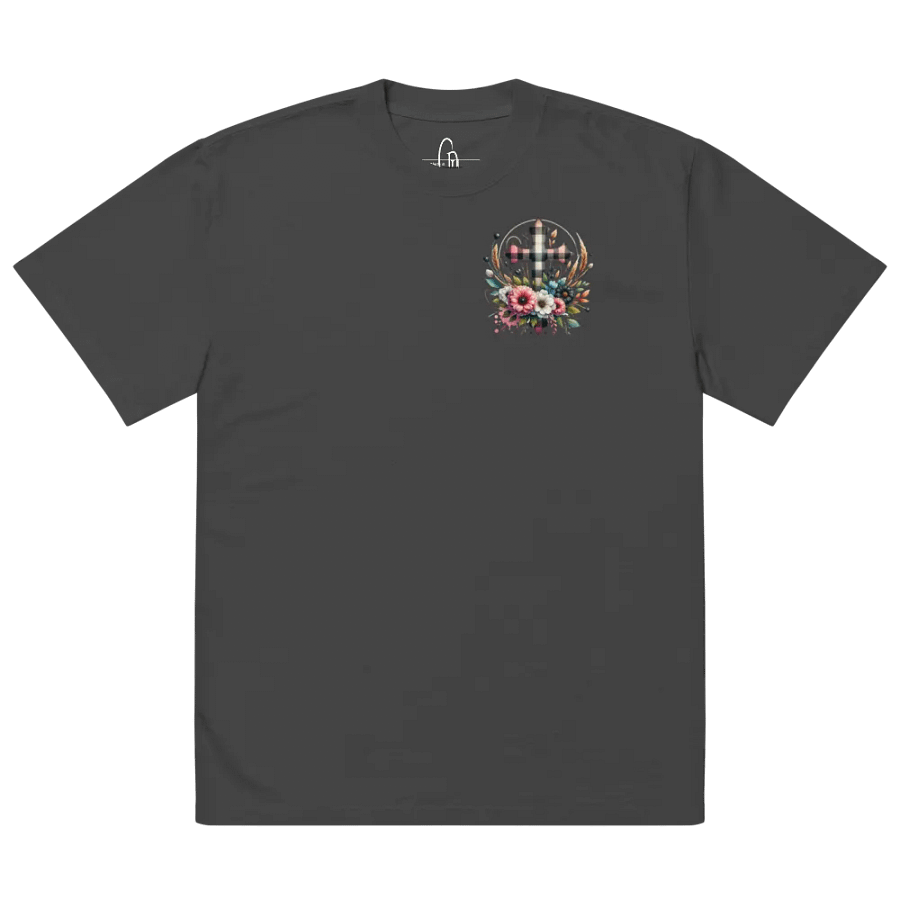 Floral Cross Plaid AS Color Premuim Oversized Faded Tee product image (5)