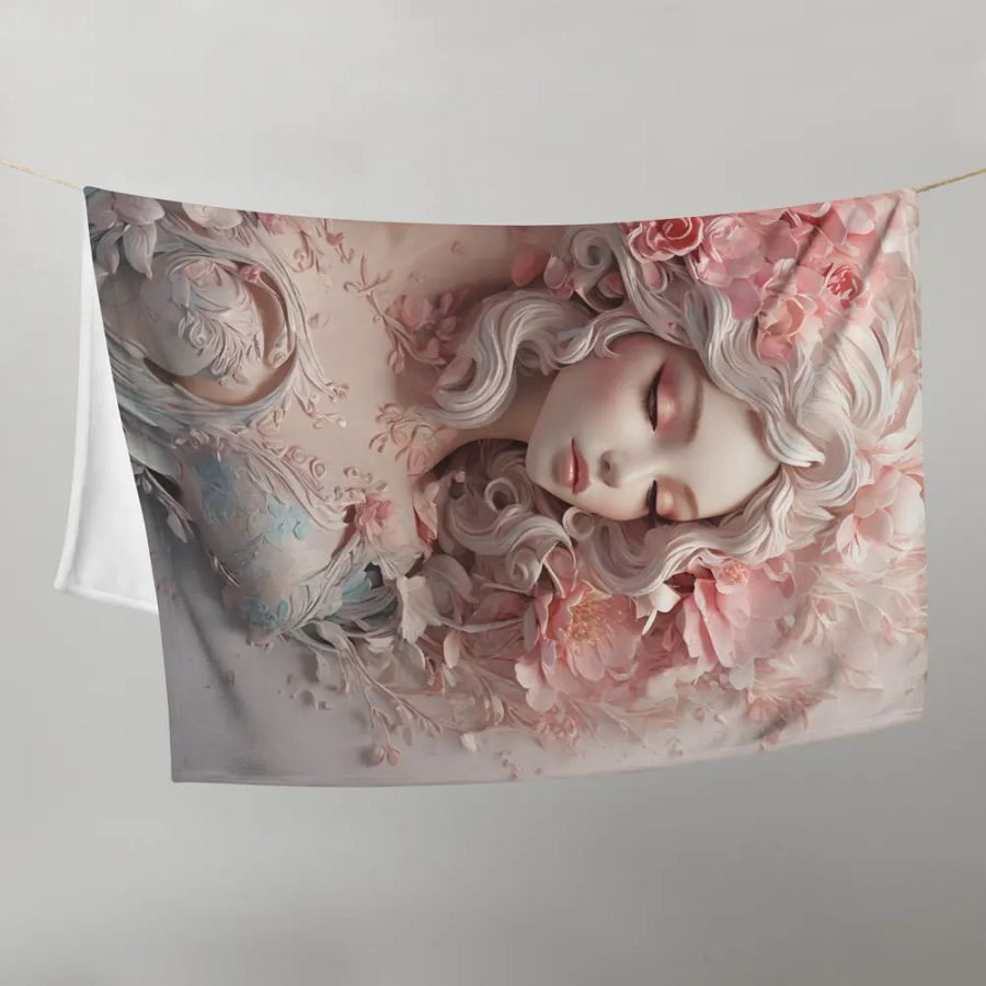 The floral girl design throw blanket product image (21)