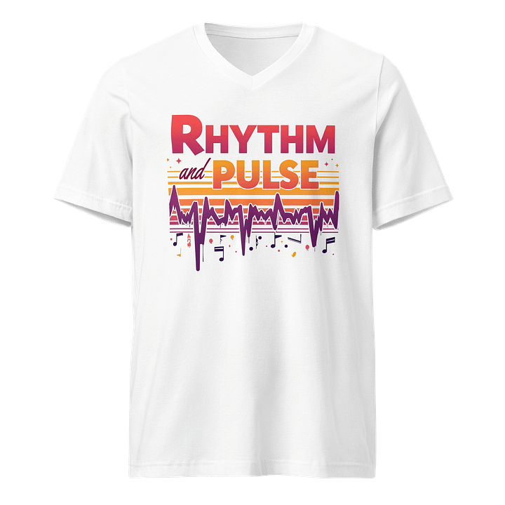 Vibrant Soundwave Rhythm V-Neck Tee product image (1)