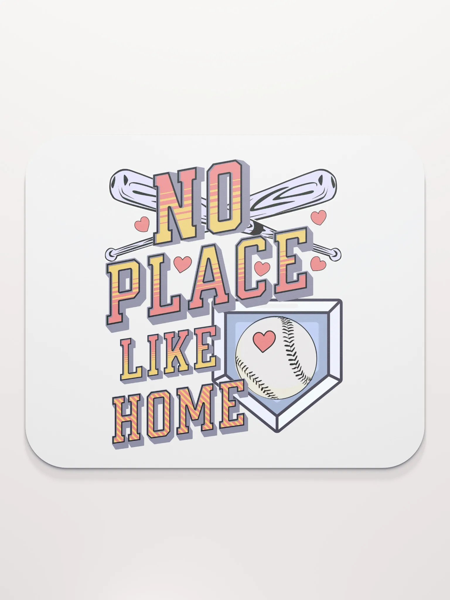 No Place Like Home Baseball Run Hearts Mouse Pad product image (1)