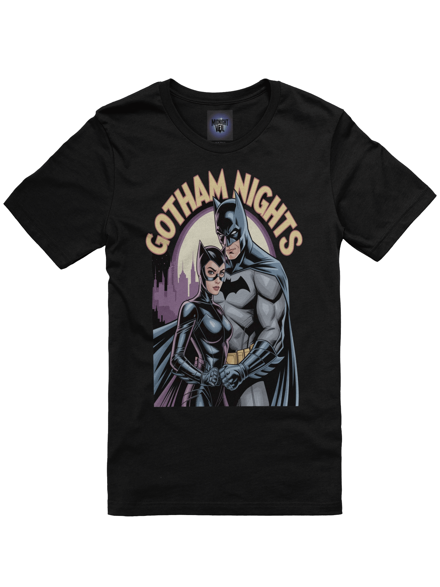 Moonlit Masquerade: Batman & Catwoman Gotham Nights T-Shirt product image (3)
