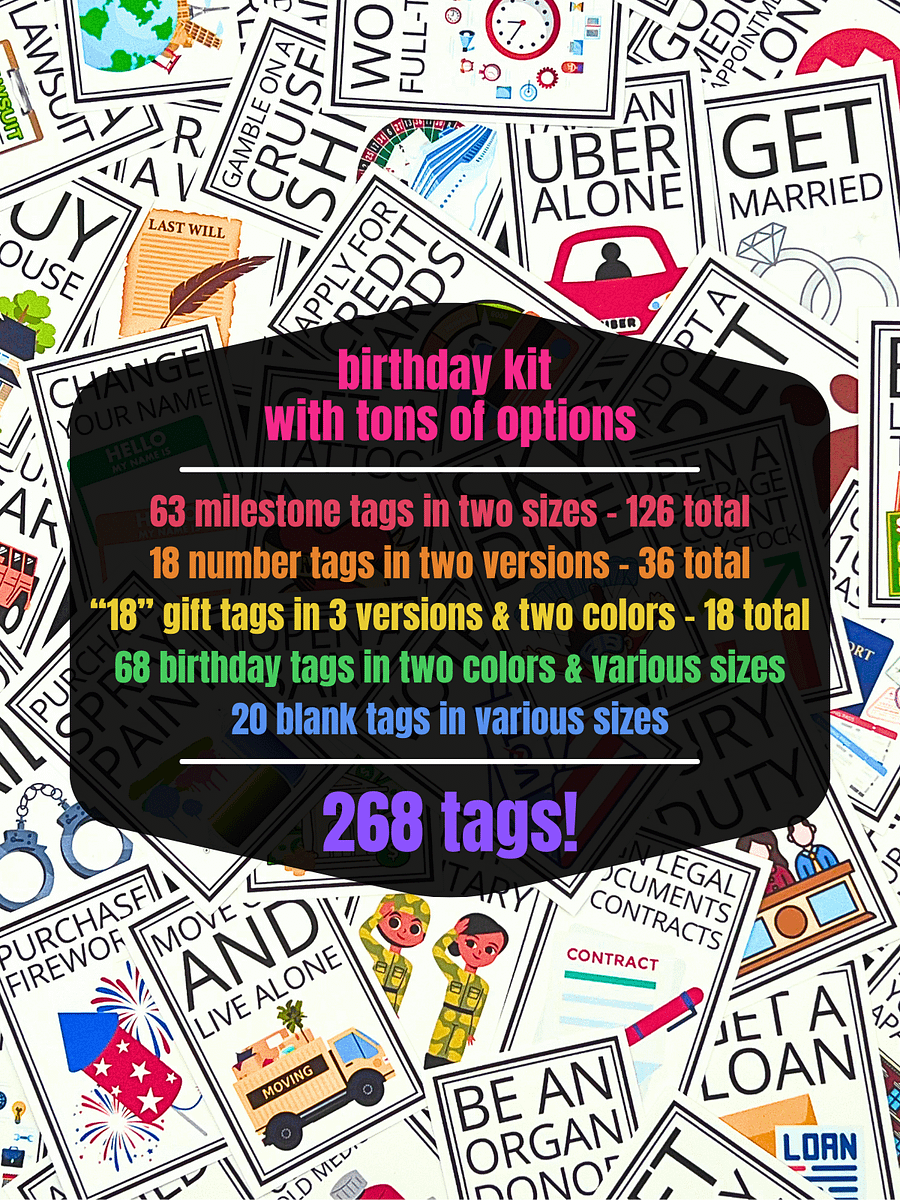 18th Birthday Gift Tags Things You Can Do When You're 18 product image (3)