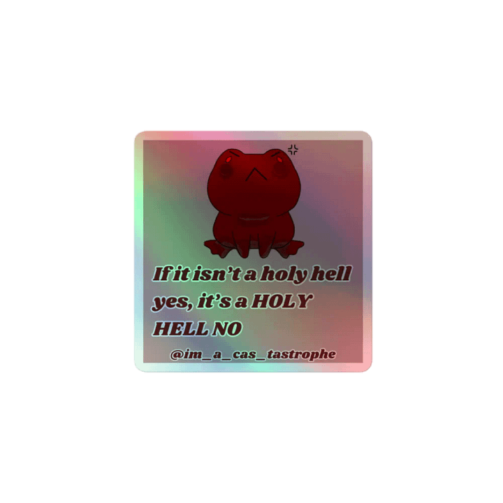 Holy Hell No Holographic Sticker product image (1)