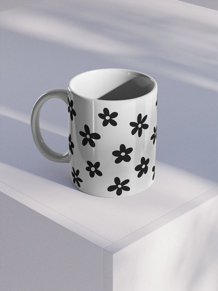 black and white floral mug product image (2)