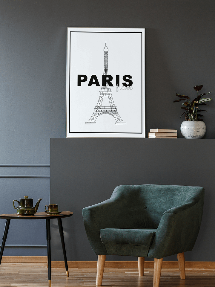 Eiffel Tower Line Art Print, Paris France Minimalist Poster, Elegant Black and White Landmark Illustration, Chic Parisian Wall Decor product image (2)