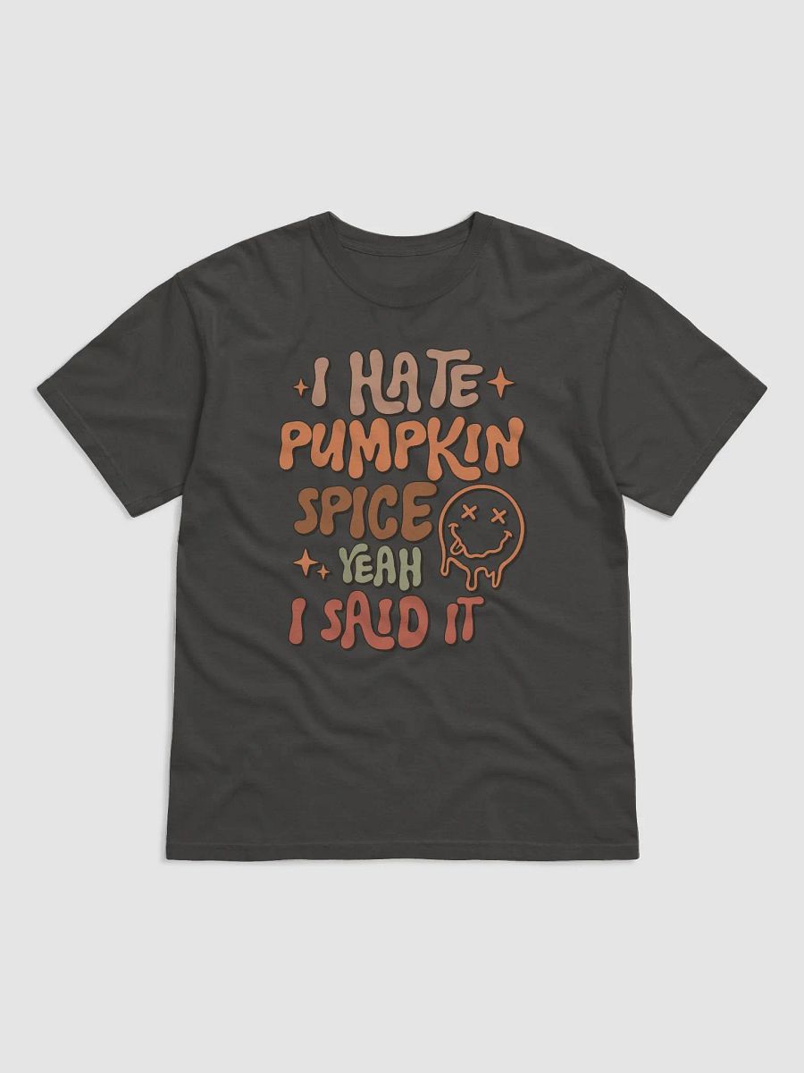 I Hate Pumpkin Spice Groovy Text T-Shirt | Funny Fall and Halloween T-Shirt Design product image (23)