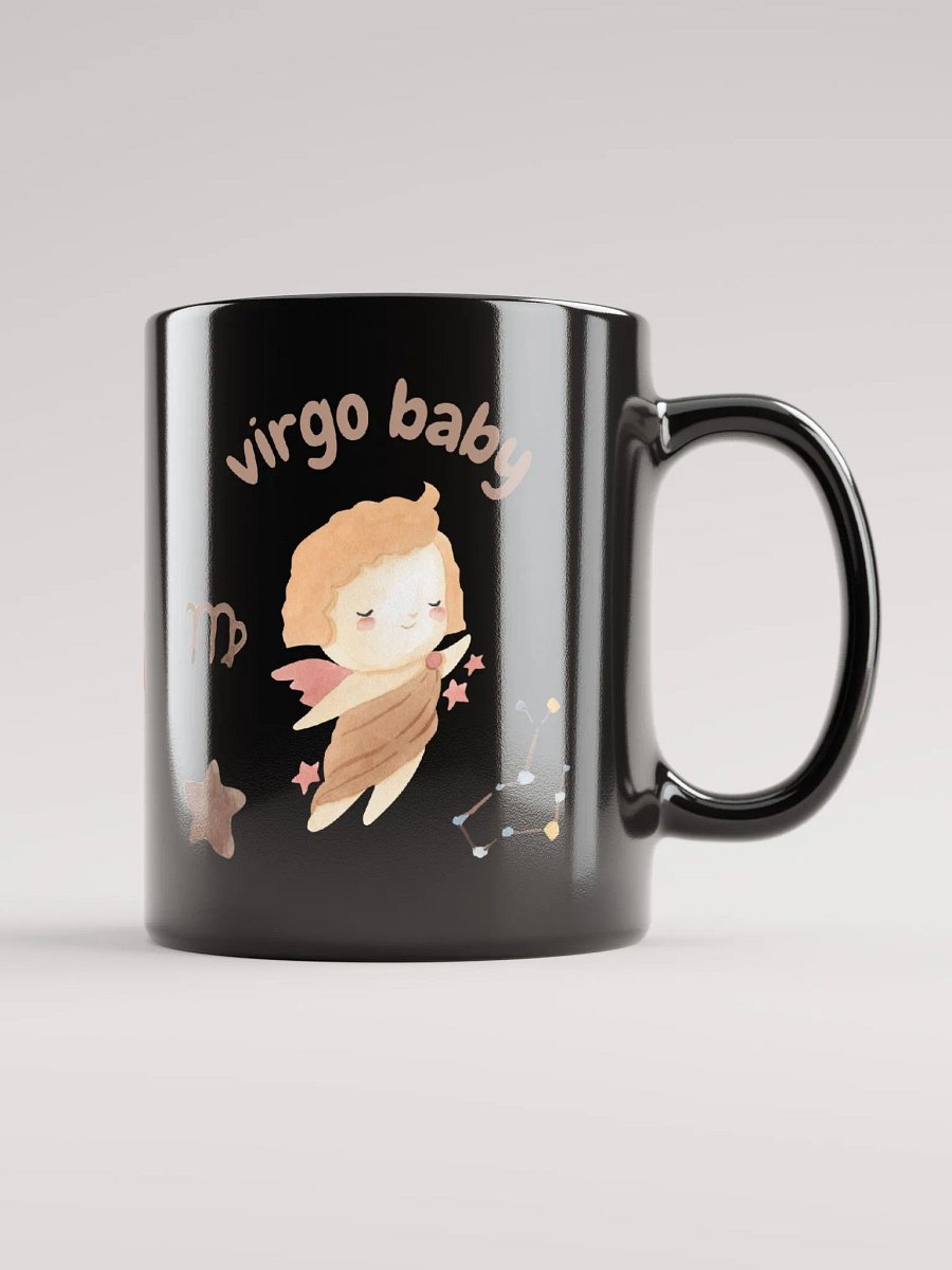 Virgo Baby August 23 – September 22 BLACK GLOSSY MUG Baby Gift, New Baby Gift, Fun Astrology Gift product image (2)
