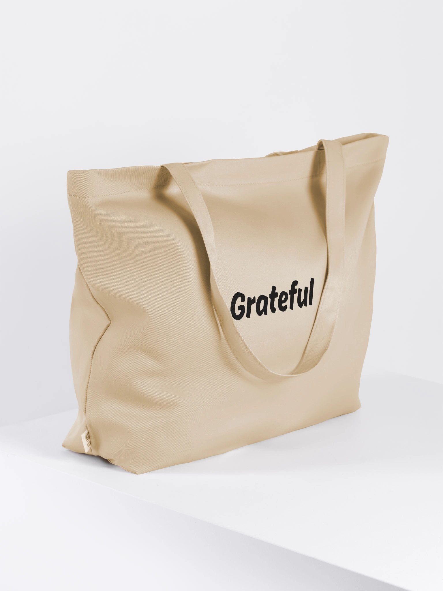 “Grateful” My Vibe Beige Tote Bag product image (4)