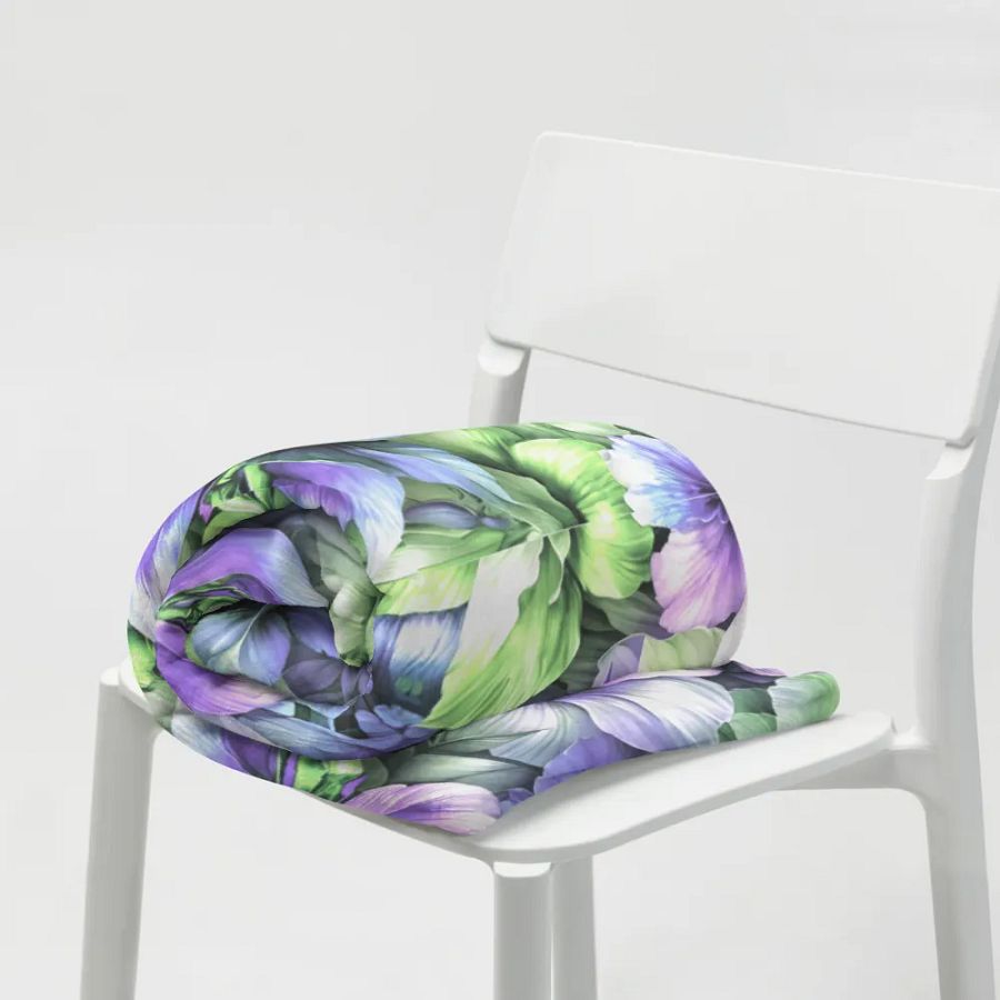 Color My World Green & Lilac Floral Throw Blanket product image (9)