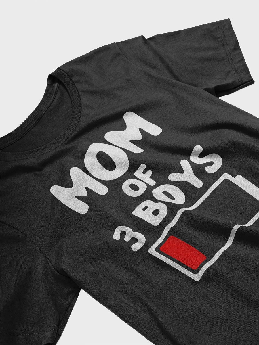 Funny Tired Mom Of 3 Boys Low Battery Icon Unisex T-Shirt product image (3)