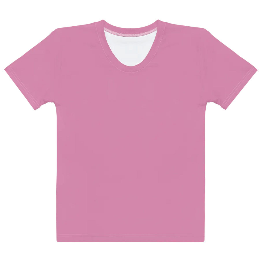 Plain Medium Carnation Pink True Summer Women's Crewneck Polyester Heavyweight Premium T-Shirt by Treasure Pie product image (10)