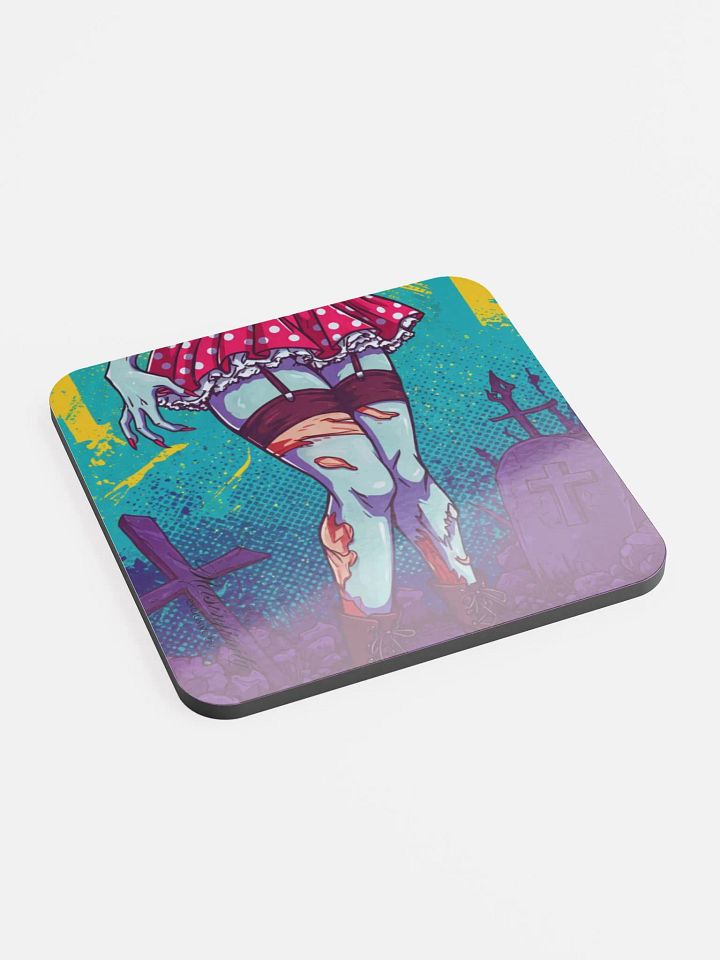 V2 Zombie Pinup Glossed Cork Coaster (Bottom) product image (2)