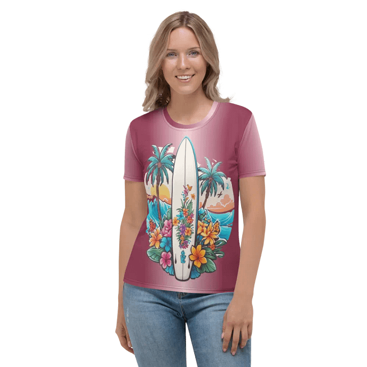 Tropical Surfboard All Over Print T-shirt product image (2)