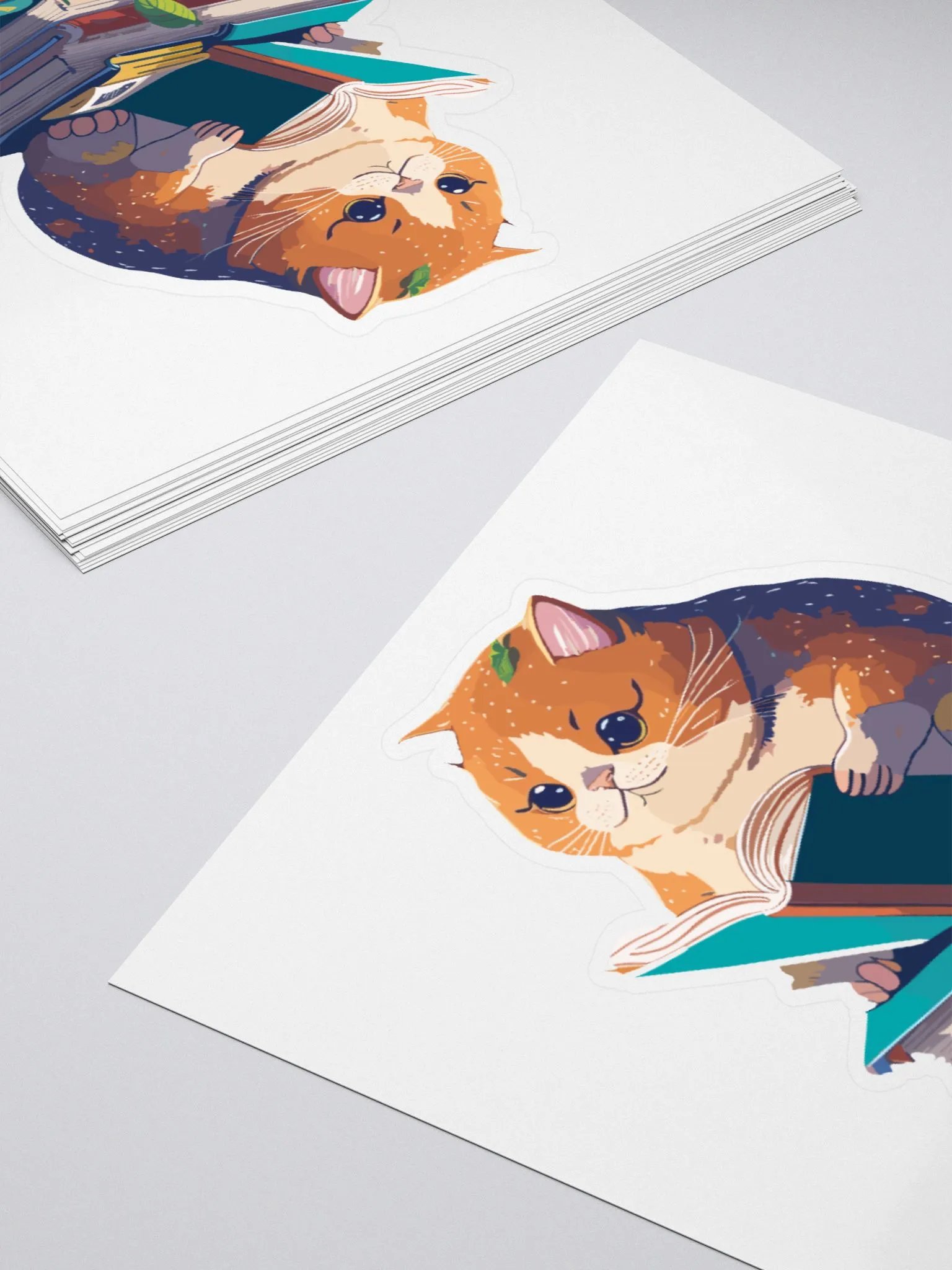 Cat Reading Book Sticker product image (4)