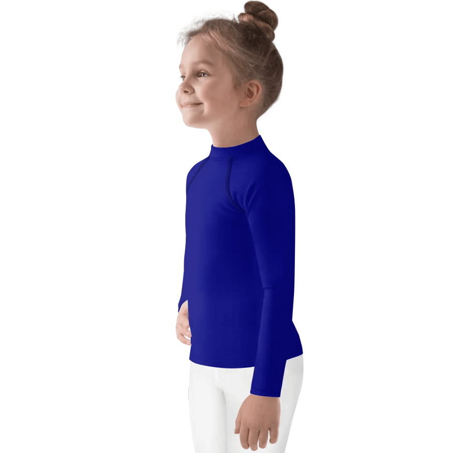 Kids Plain Color Navy Blue Rash Guard product image (3)