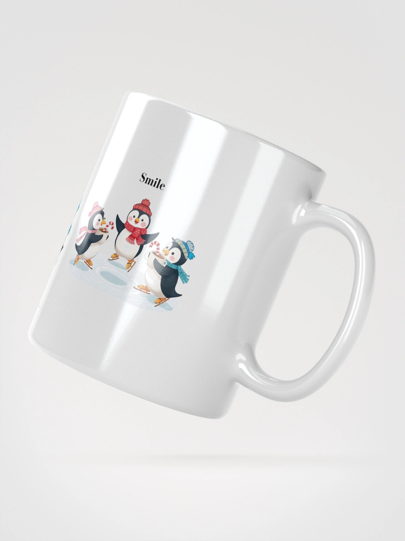 Penguin Party: Skate, Sip, Smile White Glossy Mug product image (3)
