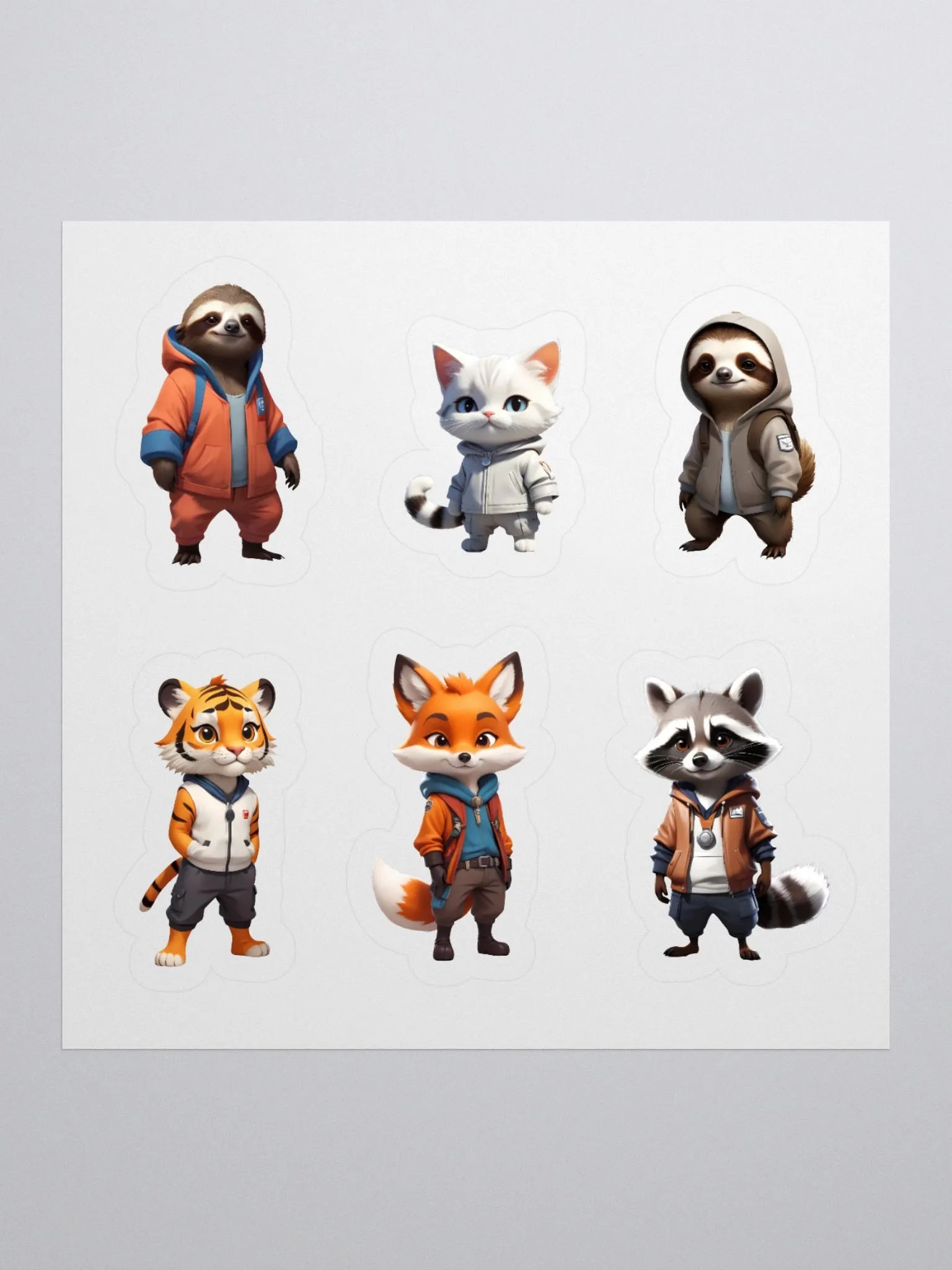 6 Characters kiss-cut Sticker product image (1)