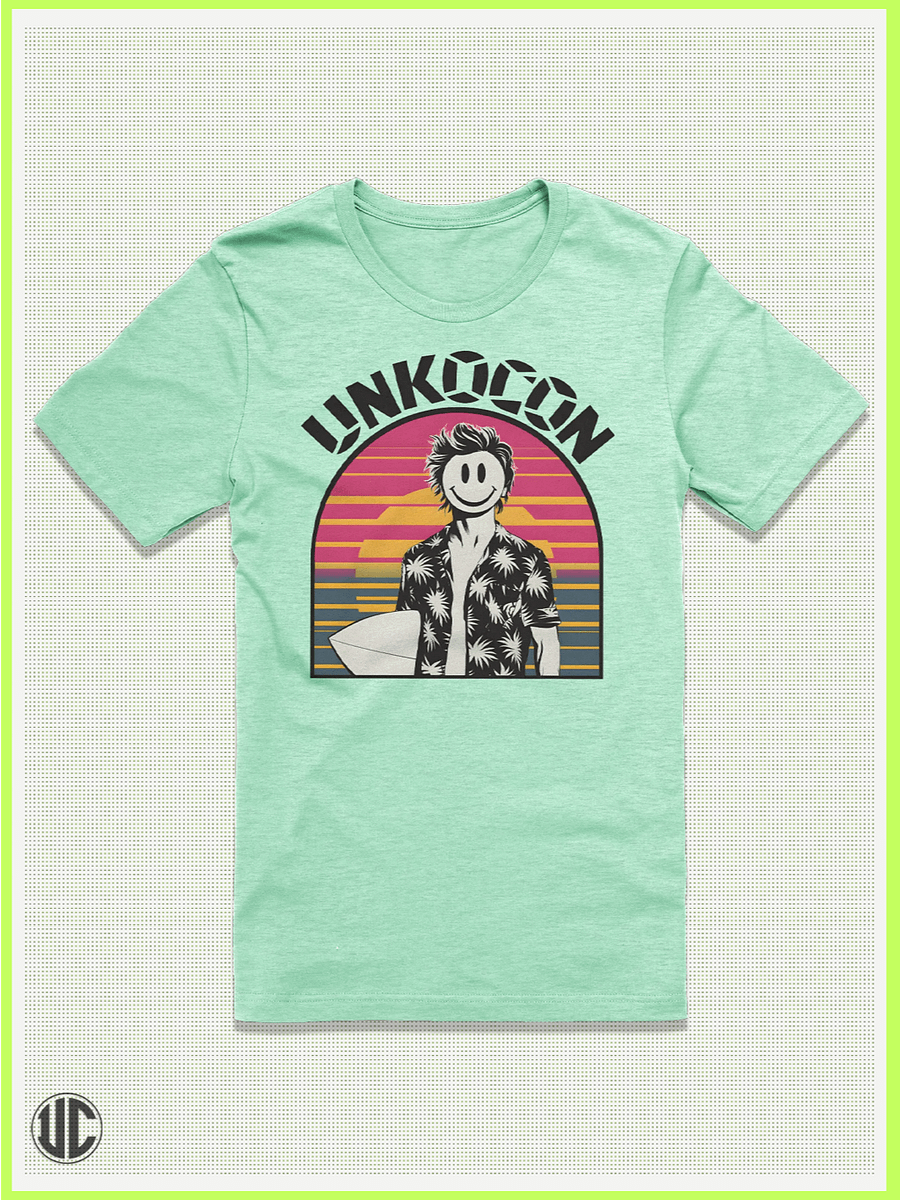 UnkoCon Sunset Surfer Tee – Vintage Vaporwave Surf Shirt product image (1)