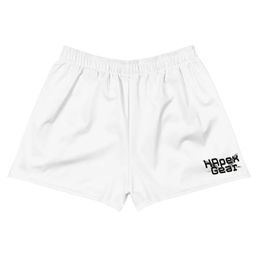 Unisex Athletic Shorts - White - Black HApex Gear Black Logo product image (6)