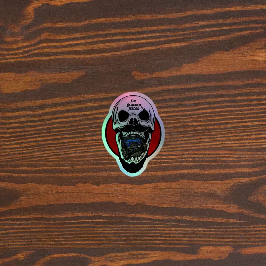 Bearded Jeeper Skull & Jeep Holographic Sticker product image (5)
