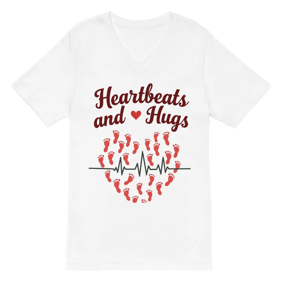 EKG Heartbeats and Hugs V-Neck Tee product image (2)