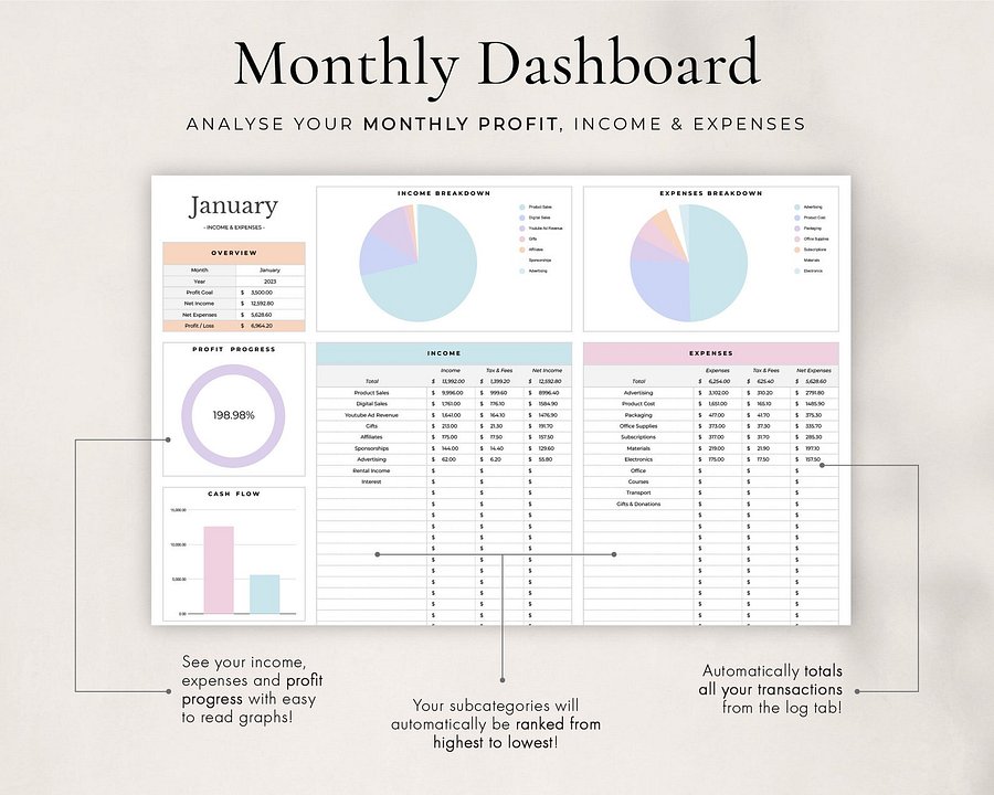Bookkeeping Spreadsheet for Google Sheets product image (6)
