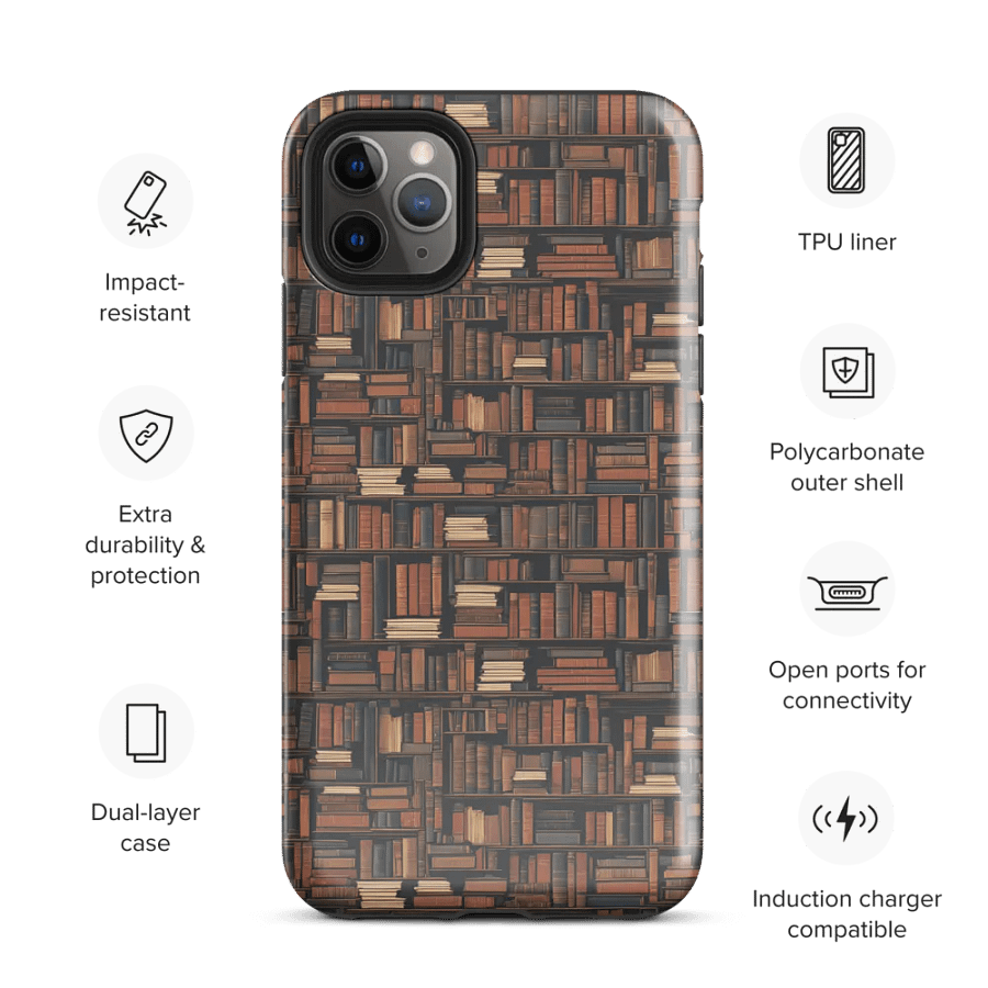 Bookshelf Pattern Books iPhone Tough Case product image (3)
