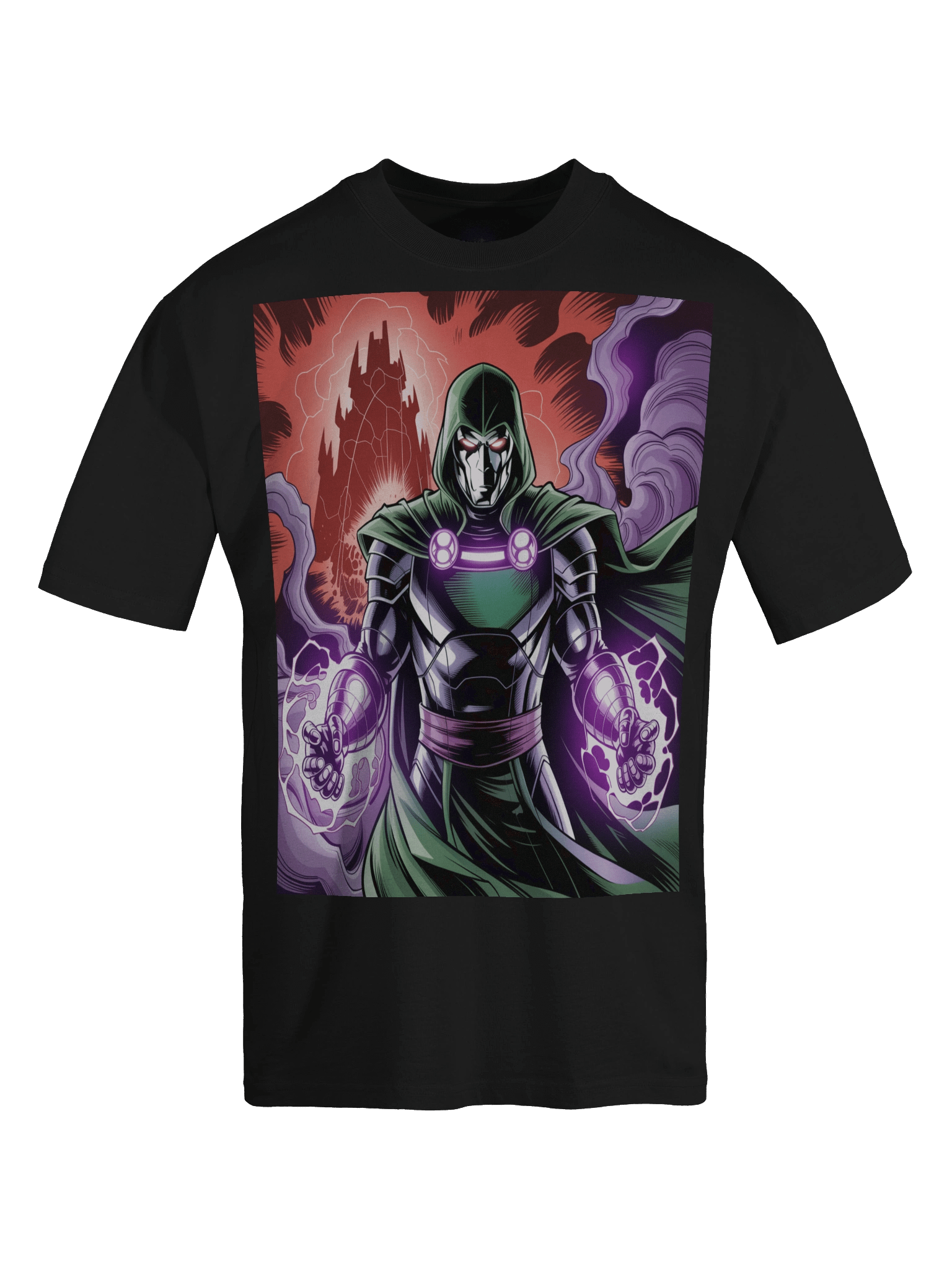 Dr. Doom's Scarlet Spire Vortex – Premium Oversized Faded T-Shirt product image (1)