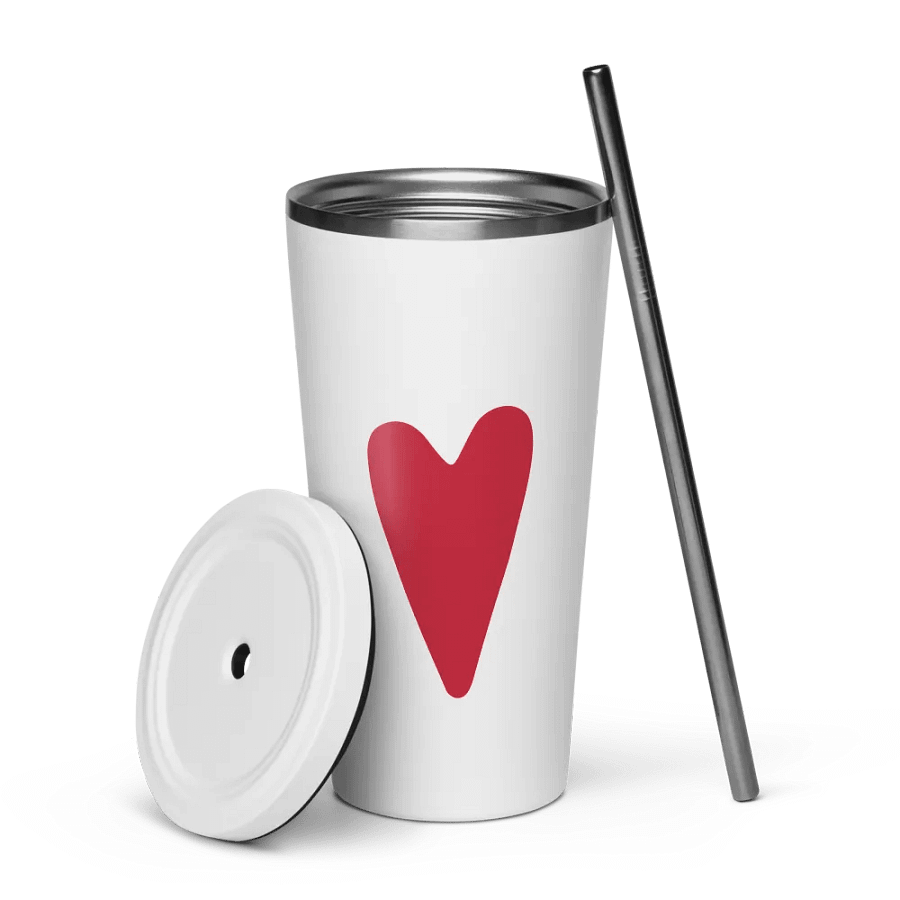 Insulated Tumbler with a Straw (Peace & Heart) product image (5)